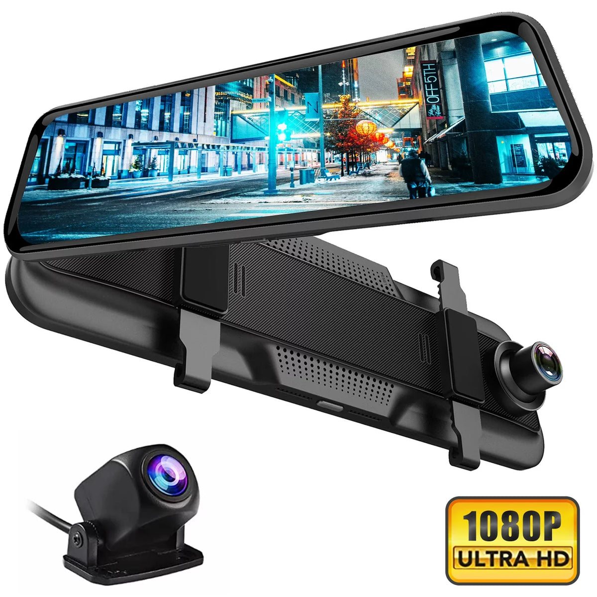 Vision, Recording Dash Camera Touch Loop Cam 10" Rear Backup Dual Motion Assistance, Screen Kit View, and Camera, Mirror Front Detection,Reversing 1080P Night Super for Dash Cars,