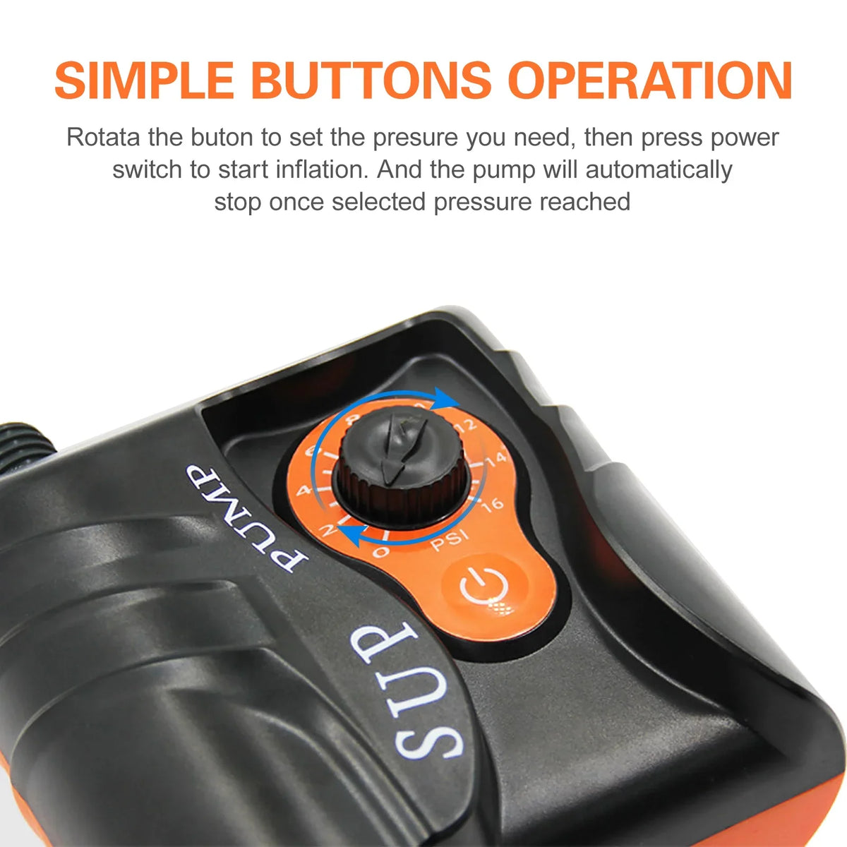 Inflatables with Nozzles to for Easy Use Electric Air 16 Boats, and 6 Pump Anself PSI