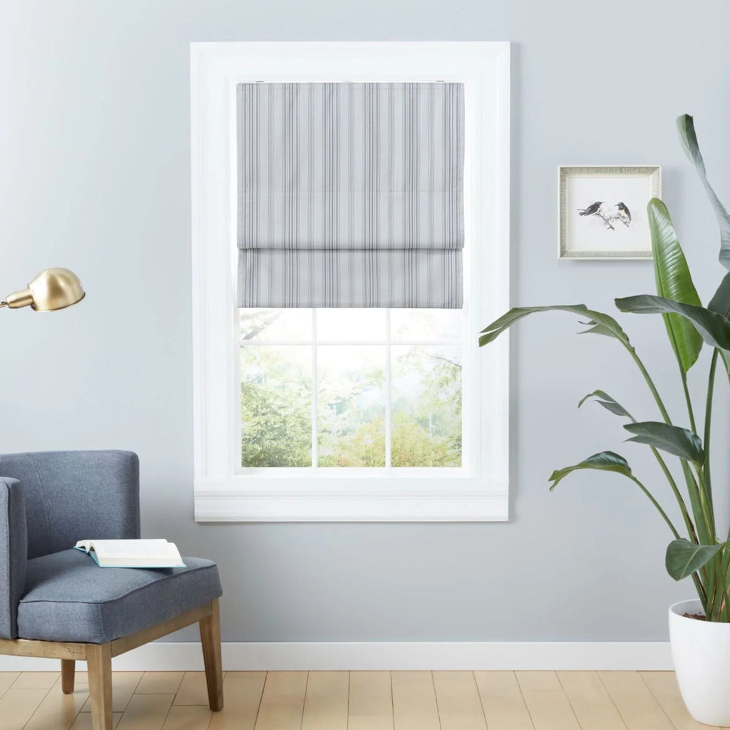 Shade, Total Blackout Grey Ricardo Roman Home 23"x64", Exclusive