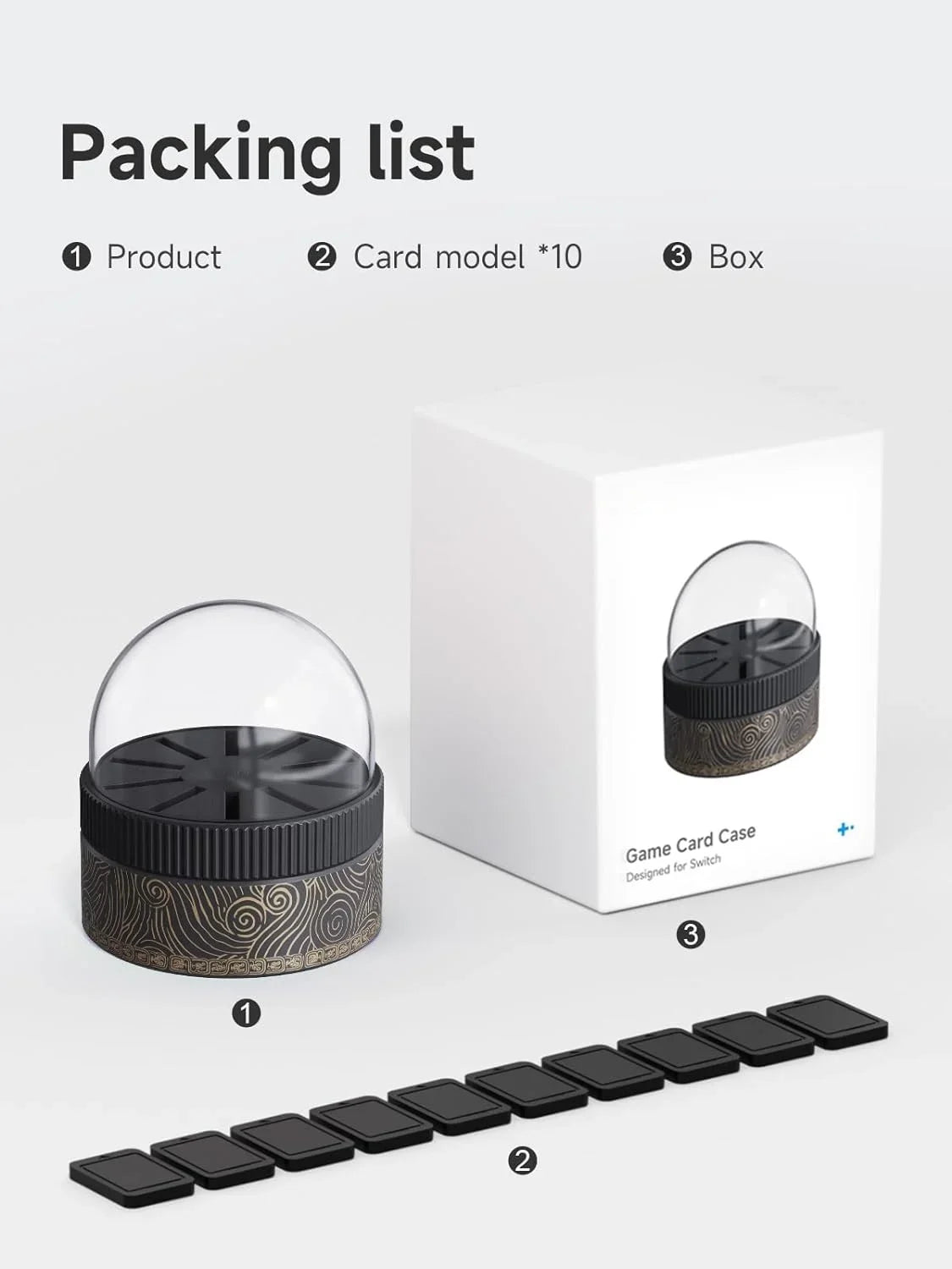for Black PS Game Card Card Case 10 Vita, with Storage Nintendo Slots, Rotating Case Switch, Game