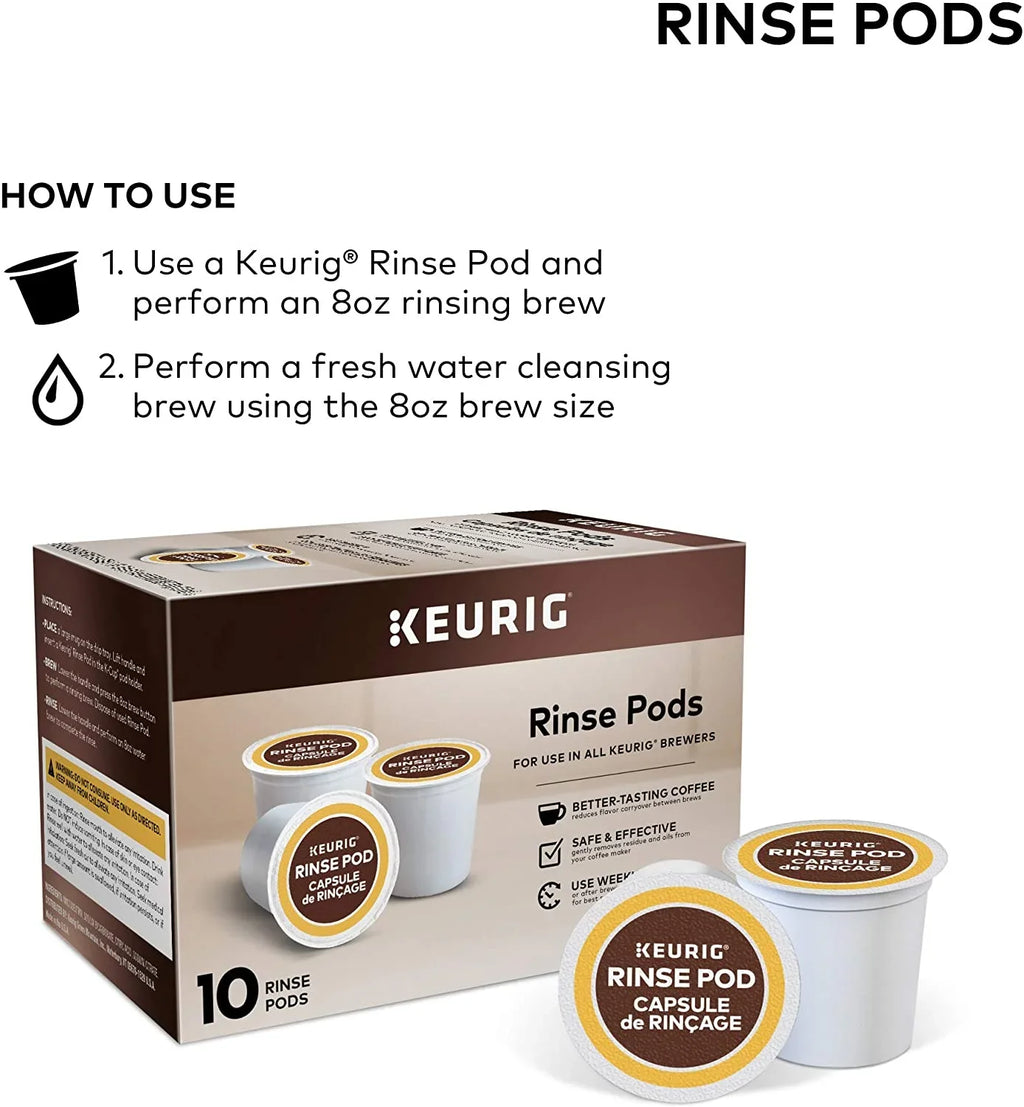 Classic/1.0 6) 2.0 Rinse Over, Keurig Compatible of Reduces & Carry Count 10 Pods, with Coffee (Pack Keurig K-Cup Flavor Makers, Pod