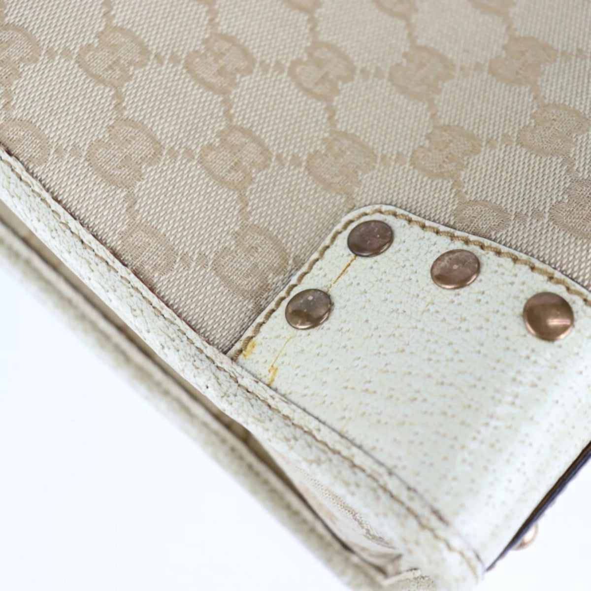 leather 124261 Pre-Owned ivory GG beige tote canvas (Good) bag
