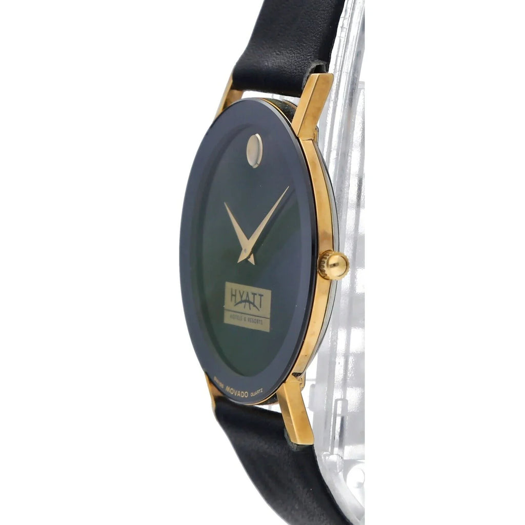 87.40.882L Museum Movado Watch 30mm Leather Ultra-Thin Wrist Hyatt Quartz
