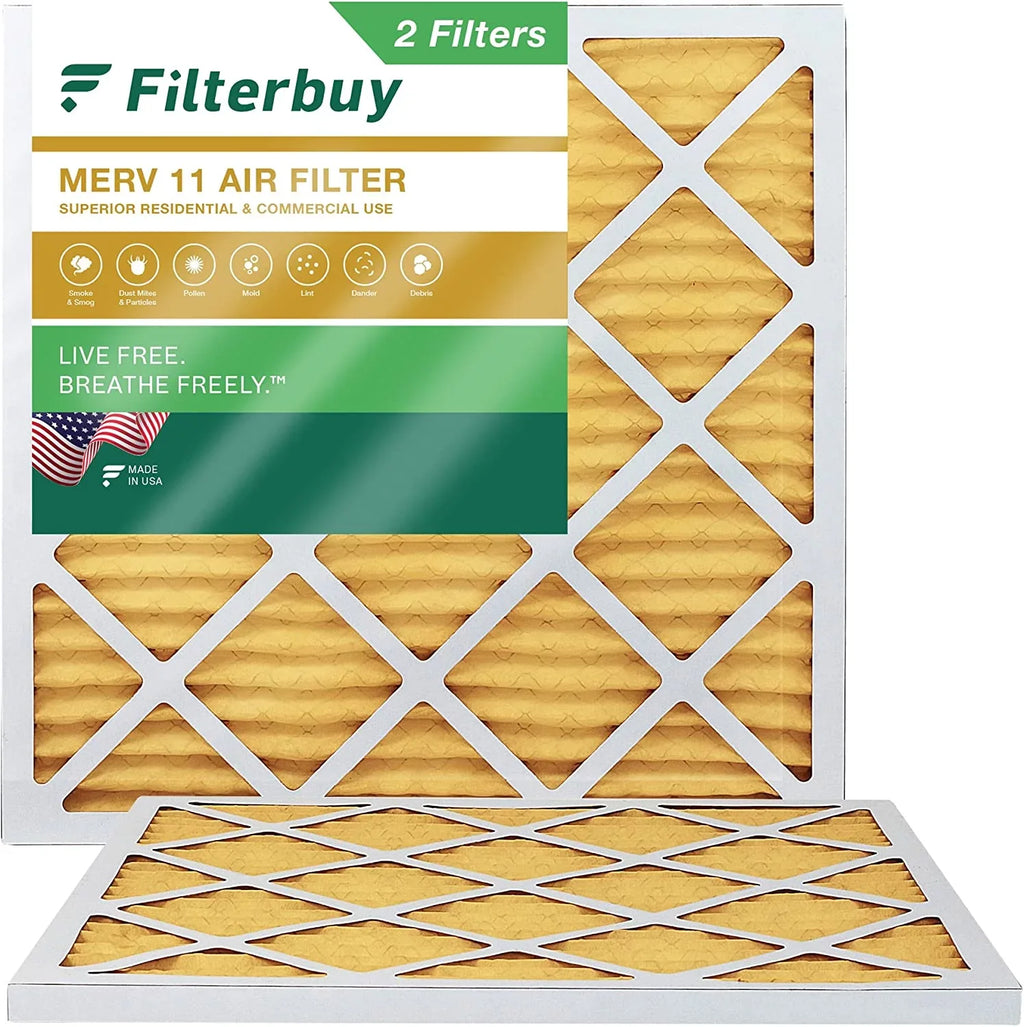 Filterbuy Air (2-Pack) MERV Filters Furnace Pleated 19x19x1 AC HVAC 11