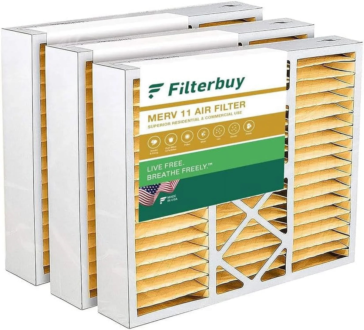 11 Amana for Filters Furnace 22x24x5 Pleated Filterbuy Goodman AC MERV HVAC (3-Pack) Air and