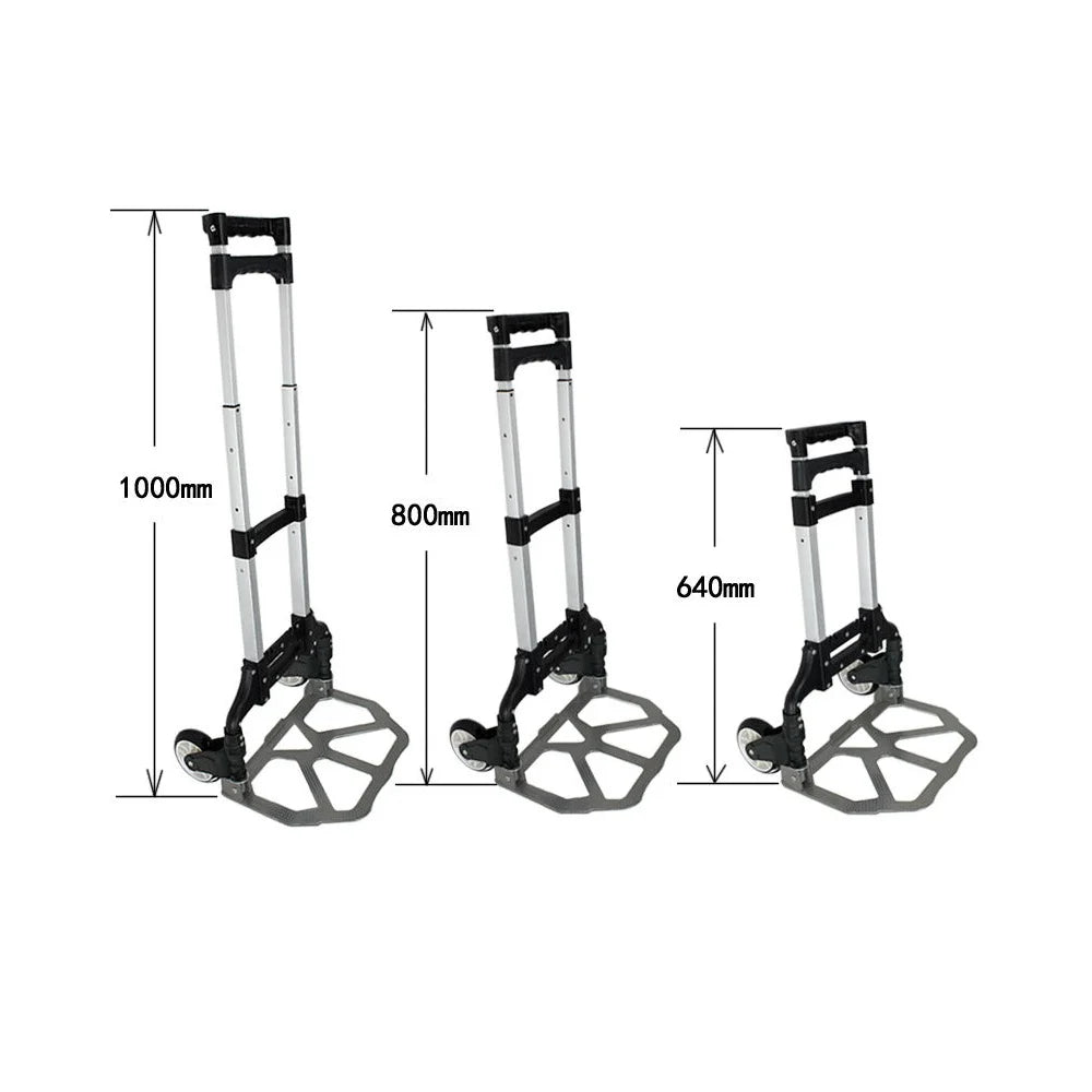 Folding Dolly Push, SEGAWE Black, Trolley Hand Aluminium Compact Luggage Carts.