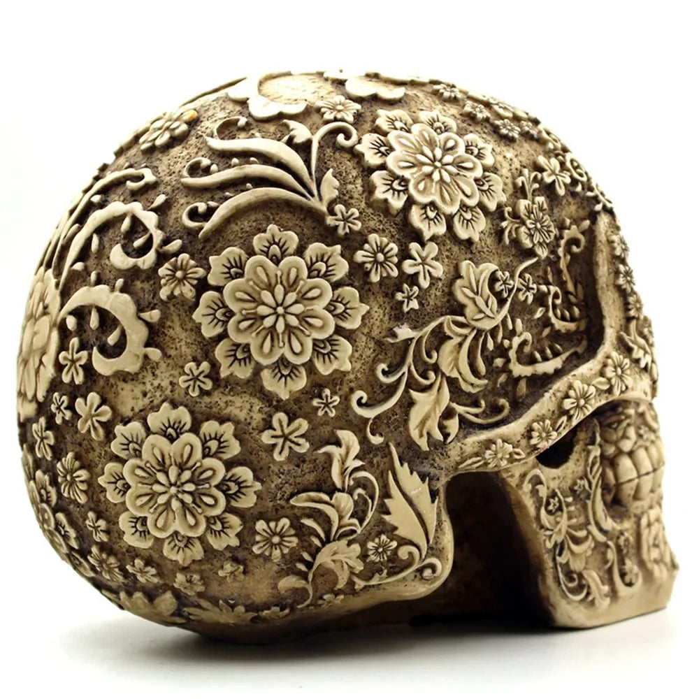 Props Decoration Retro Spoof Decoration Mai Skull Foreign Menghua Skull Halloween Horror Resin American And European Trade Face