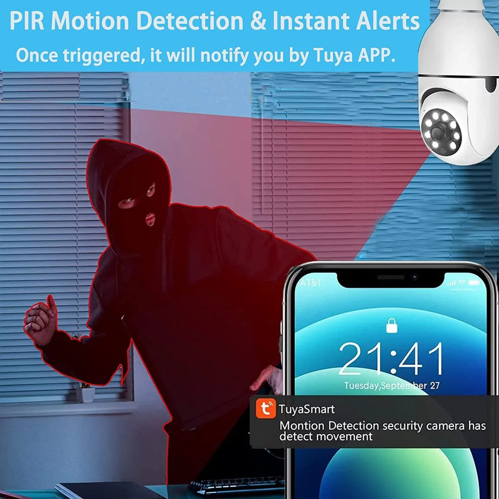 360 Surveillance Mobile Full-Color and Light View Bulb Camera, Vision(2 Wi-Fi Degrees 1080P exterior Remote Phone E27 Night PCS) Camera Camera, Security Camera,