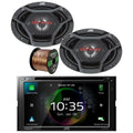 Wire Power Dual 4-Way CD/DVD Speaker 6x9" JVC Watt Speakers Coaxial Upgrade Receiver Bundle Player with Combo Peak USB AM/FM and DIN 16G 2x Double Car Audio Bluetooth Radio Factory 550 Car KW-V960BW