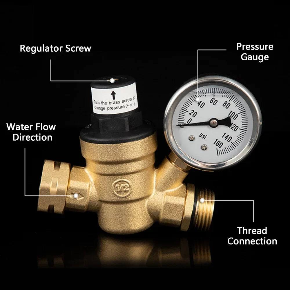 System with for Valve Brass Screened Filter Pressure Ideal Inlet Yabuy Plumbing Durable Regulator liquid RV