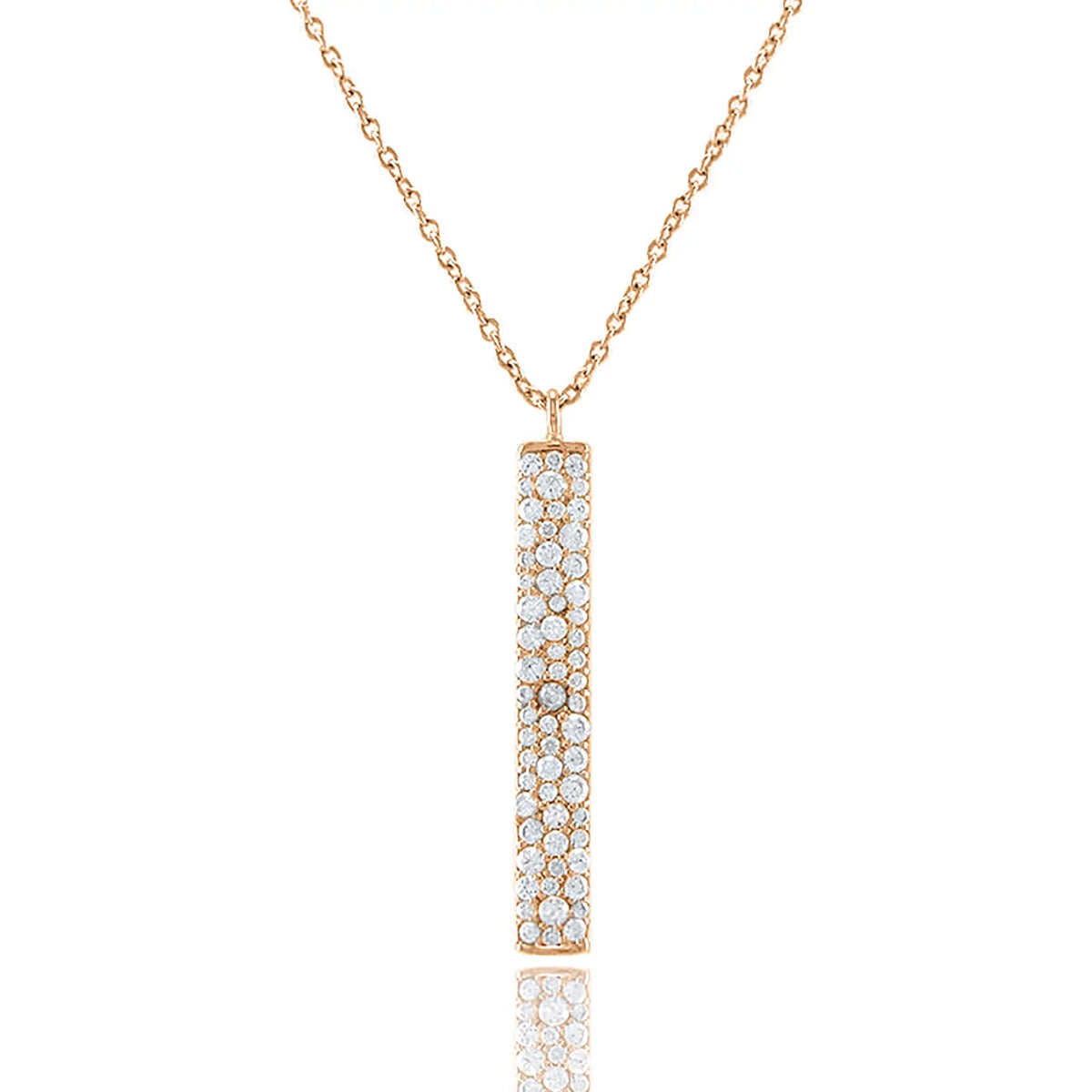 Pendant Necklace Cubic Zirconia for Bar Plated Box Blue Vertical Women, Gold Teens Inc Rose Accented Boutique