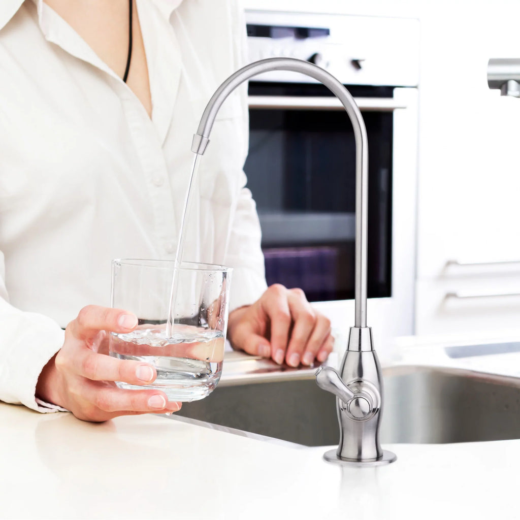 Brushed iSpring Heavy Drinking Osmosis, Spout Contemporary Reverse Faucet, Nickel Kitchen Sink RO GK1-BN Duty High liquid, Bar