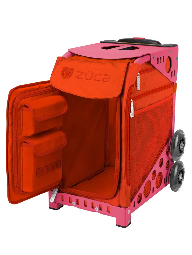 Zuca Bag (Pink Seat Persimmon - 18" with Sport Frame) Black/Pink Cover