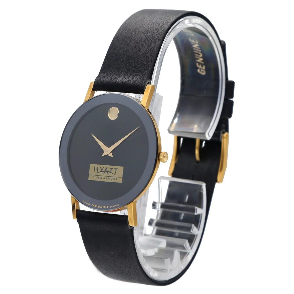 87.40.882L Museum Movado Watch 30mm Leather Ultra-Thin Wrist Hyatt Quartz