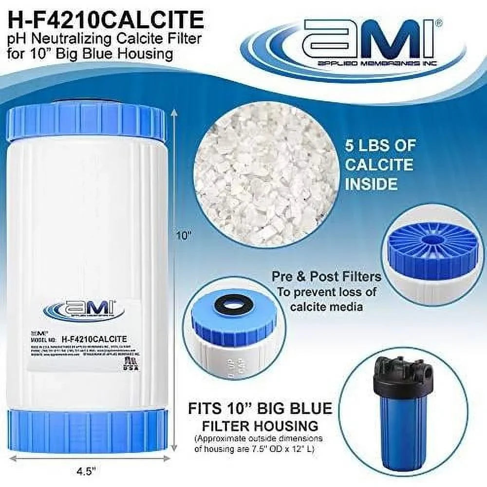 To | Filter Fits Alkalinity liquid (4.5X10)) dimension Ph Inch Filter Of Ph | Neutralization 4.5" Filter X H-F4210CALCITE Calcite Cartridge liquid Standard | Raise 10" Housing INC 10 Low
