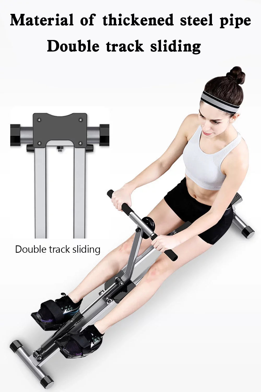 Exercise Cardio Mute Machine Home Rowing Folding Rower for Bar Workouts Single