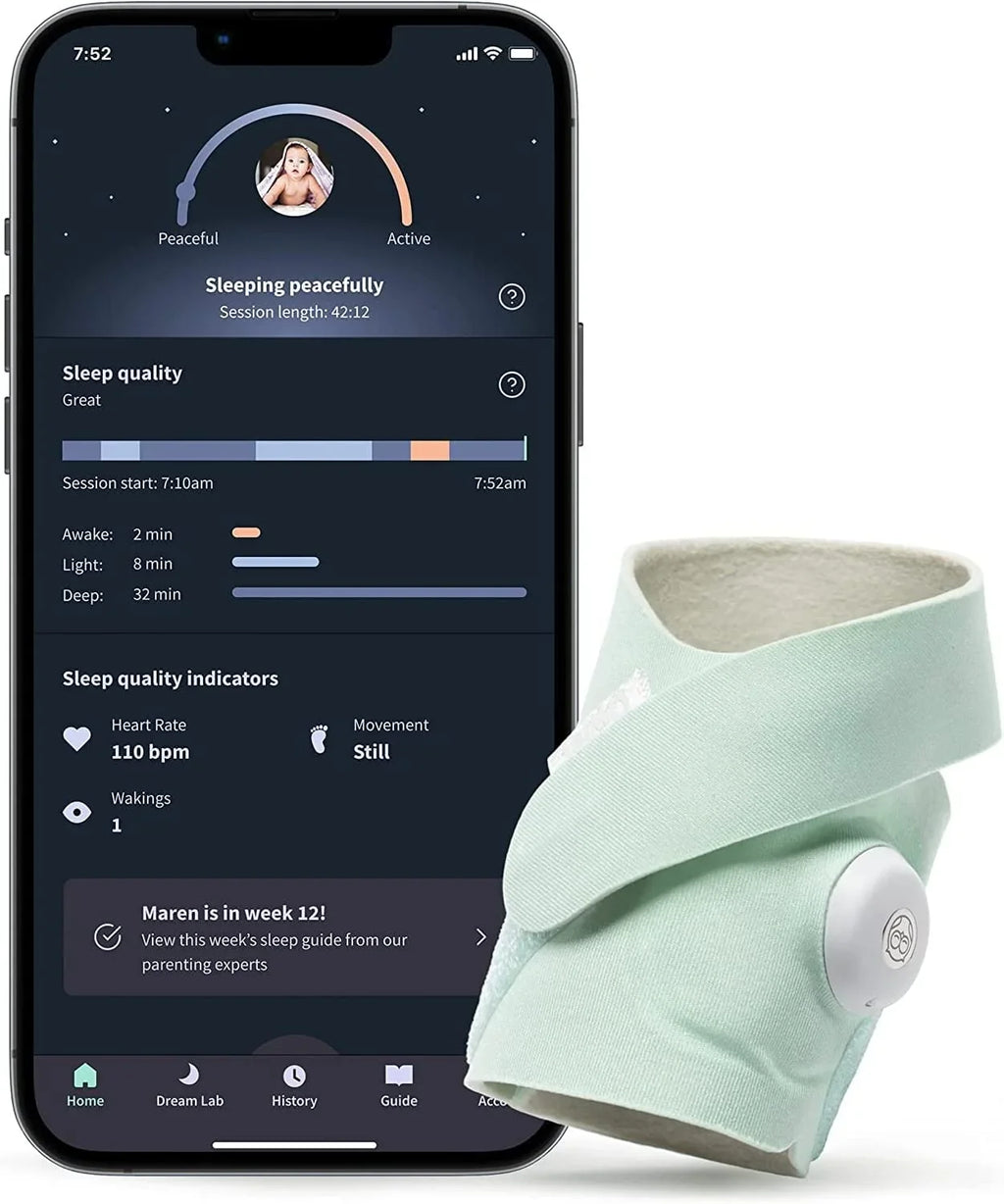 Heart Plus Mint Oxygen and Owlet Green Rate - Baby Indicators Sleep Dream Average - Track O2 Monitor Portable grade Sock Video