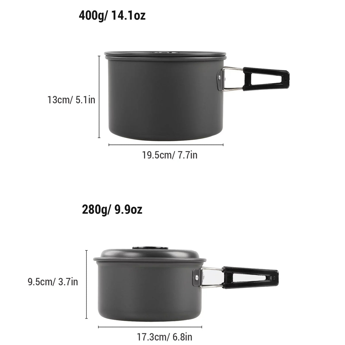 Kettle Cookware Mess and Camping Kit Htovila Hiking Non-Stick Backpacking Kitchenware for Set, with