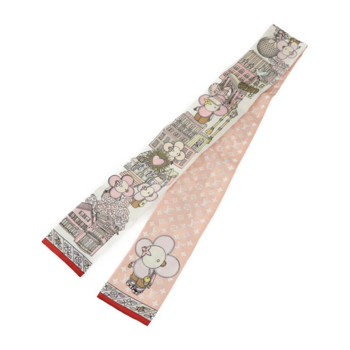 Rose Pre-Owned (Like Vuitton Bandeau Vivienne Multicolor Monogram Seek M77780 and Hide Silk New) Scarf Ribbon