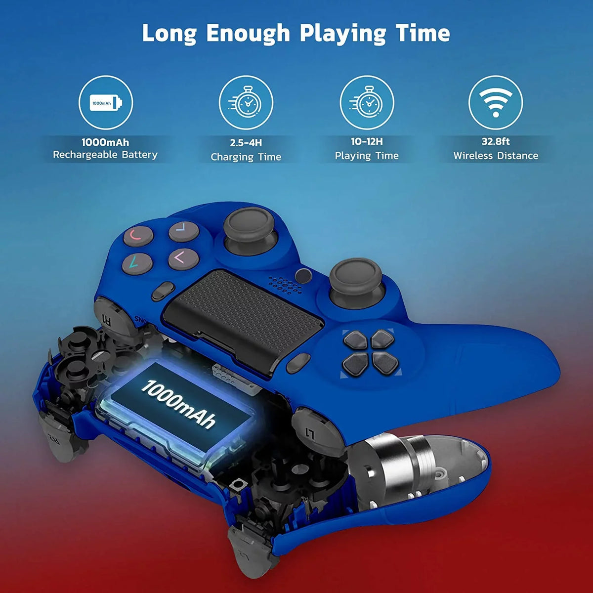 (Blue) Speaker/Gyro/Remote GamePad 5G with UW Plus PRO Battery/Built-In Galaxy 1;000 Compatible Wireless BlueTooth Controller Slim A11/A51/A71/5G/71s