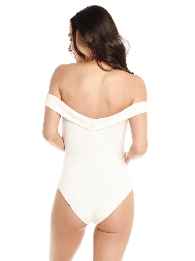 US Piece L*Space Swimsuit, One 6 Bandeau Lace-Up CREAM Anja