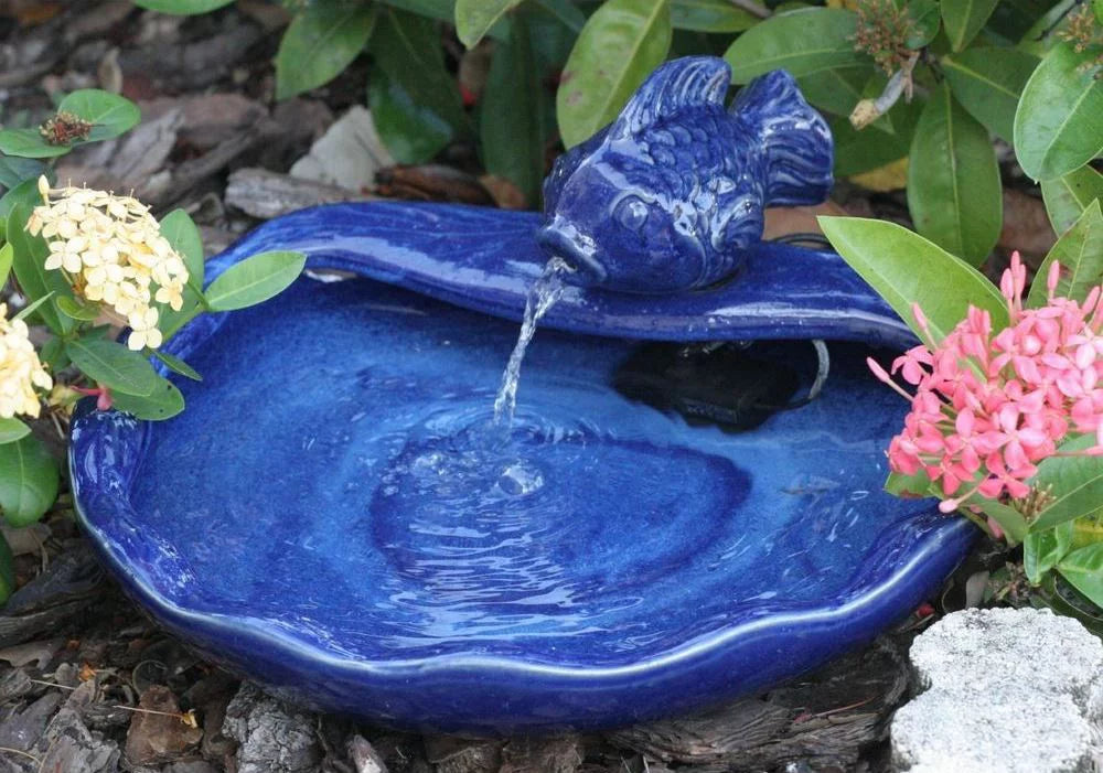 Pump Fountain Powered Filter, Koi 21372R01 Solar Smart and Solar Blue Bowl with