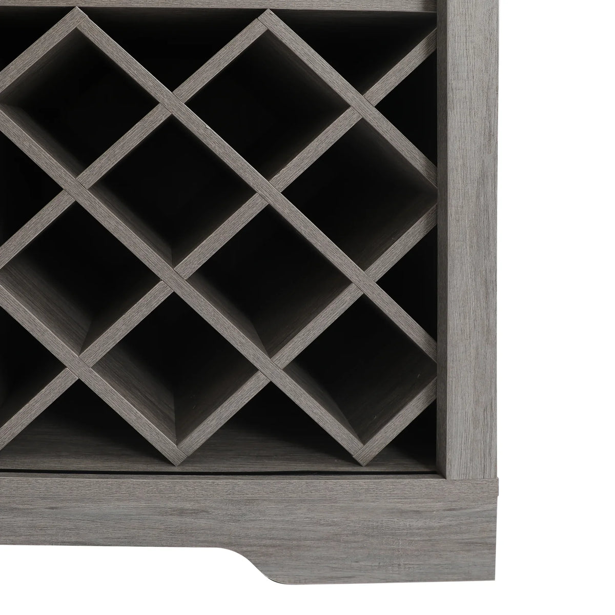 Glass Bar Gray Storage Table Rack,Large ABBSR Holder,Wine for Decor with Wooden Wine Cabinet