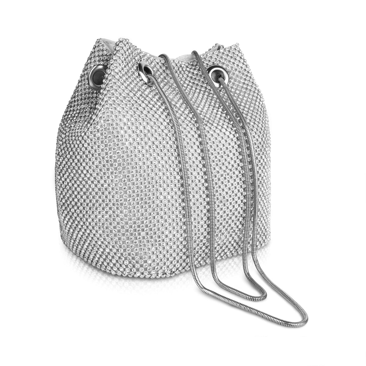 Crossbody for (Silver) Lady Prom Evening Party Women, Wedding Purse, Handbag Rhinestone Bag Shoulder Bucket