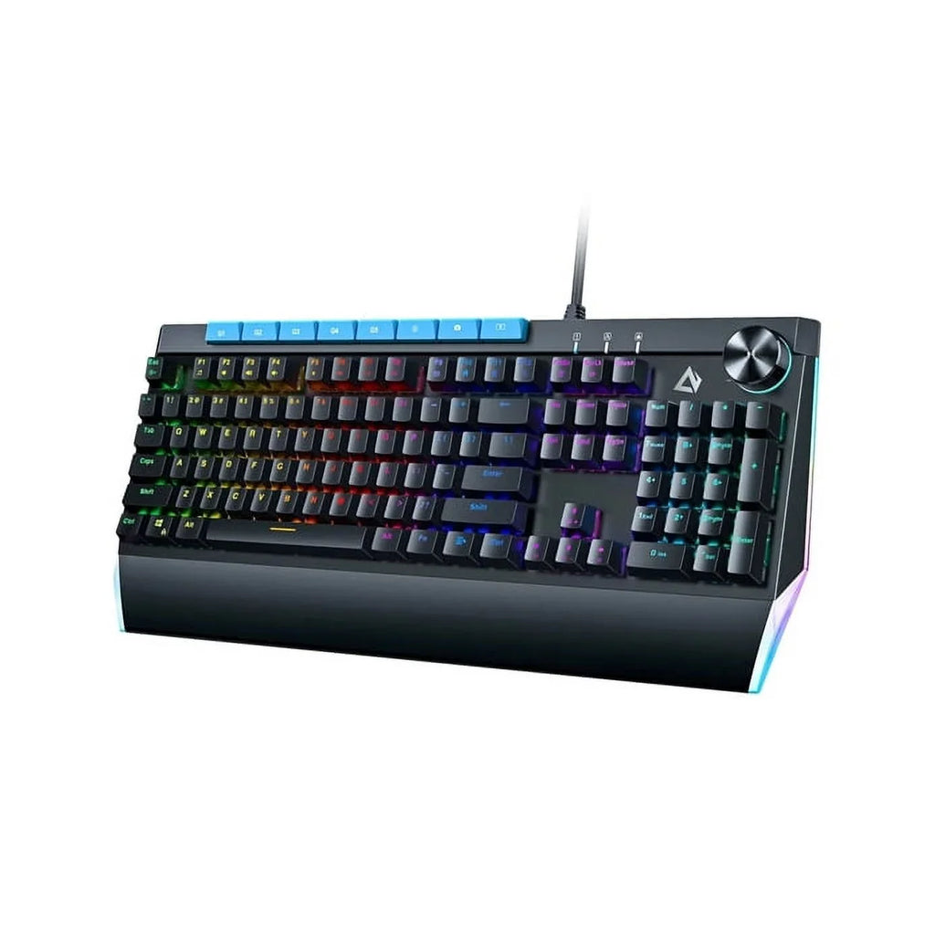 Mechanical 104key Button Keyboard with KMG17 Control AUKEY Volume Switches Blue