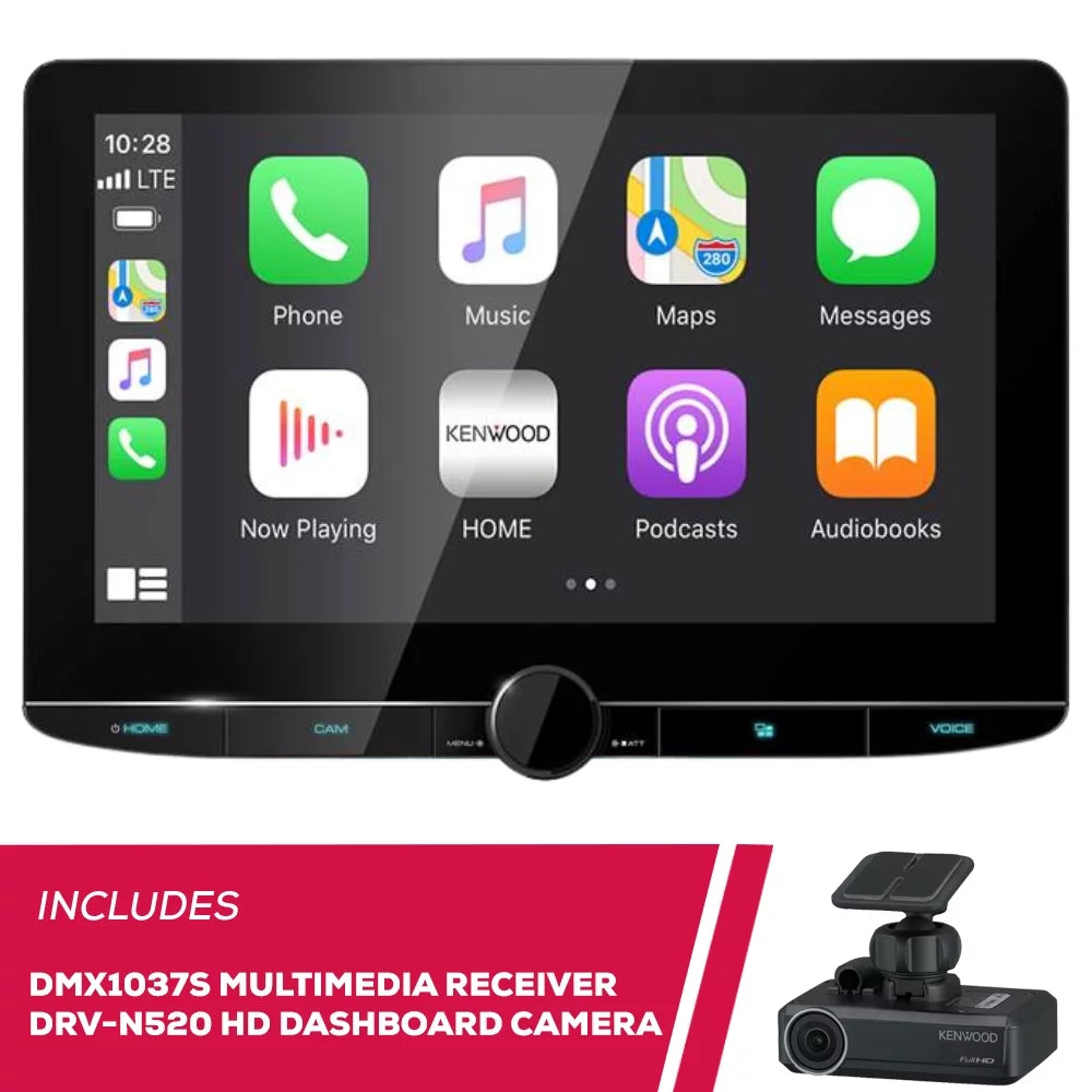 Dashboard Kenwood DMX1057XR & Multimedia New Receiver Camera 10.1" Full HD DRV-N520
