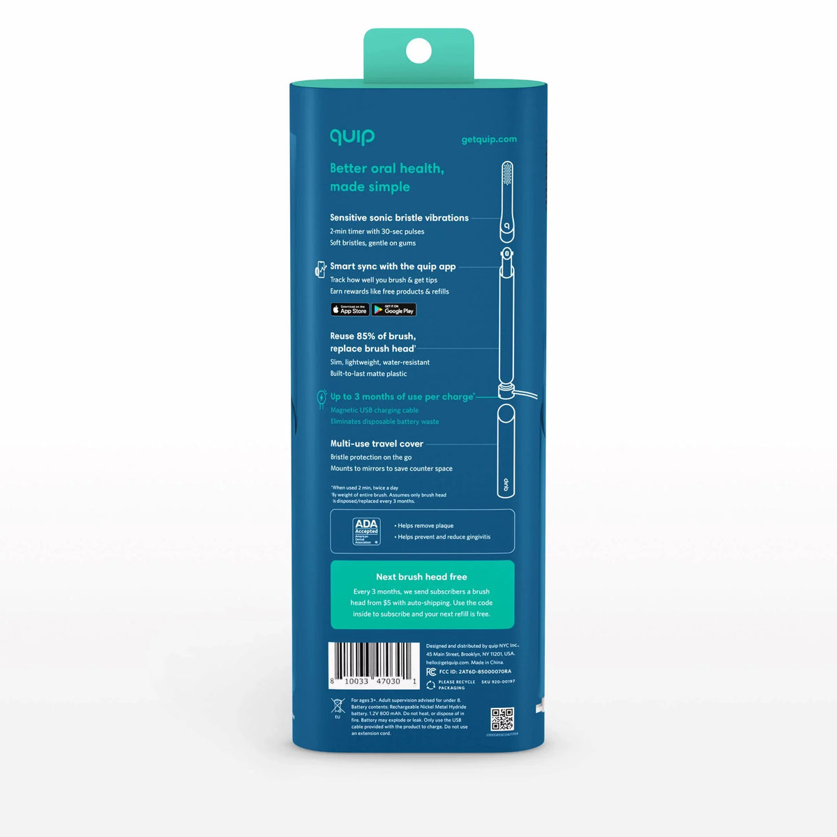 Blue Adult Ocean Head, Toothbrush Rechargeable Smart Electric Full Quip