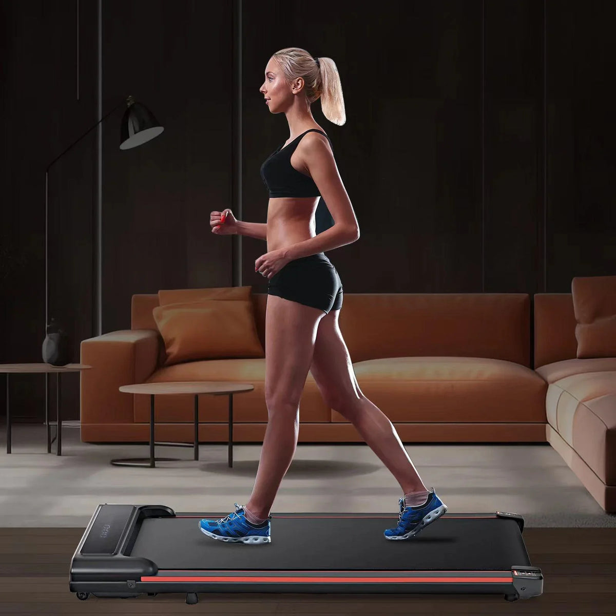 Pad w/0.6-3.8MPH LED Quiet Display, Small, Walking Portable for Walking Under Treadmill Control, Treadmill Pad, Walking Home Jogging, for Motor Desk 2.5HP Speed Remote