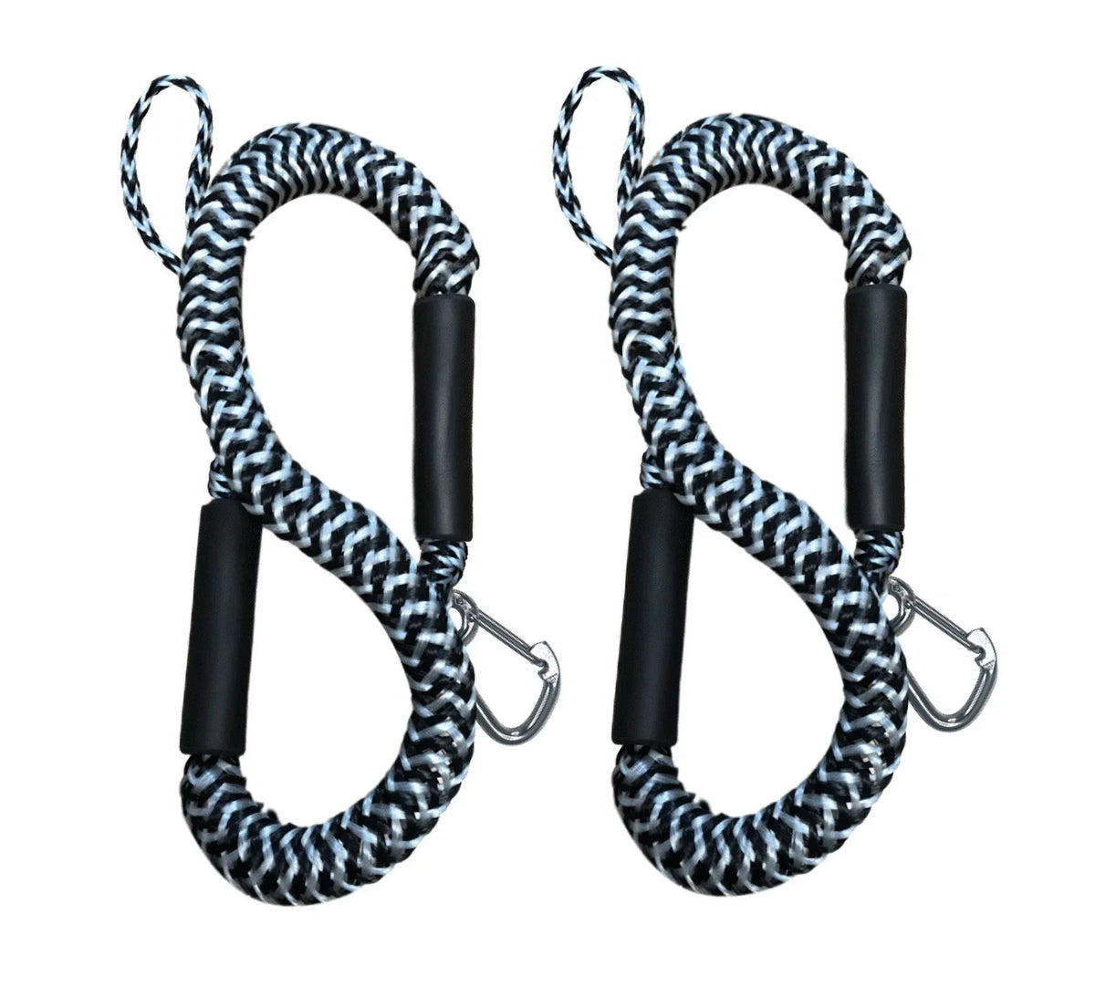 4'-5.5' Ski with Jet Pack liquid Bungee Mooring Pactrade Line PWC & (Black Kayak Fresh White) Hook Pontoon Marine Snap Use SS316 2 Salt Dock Boat and Rope