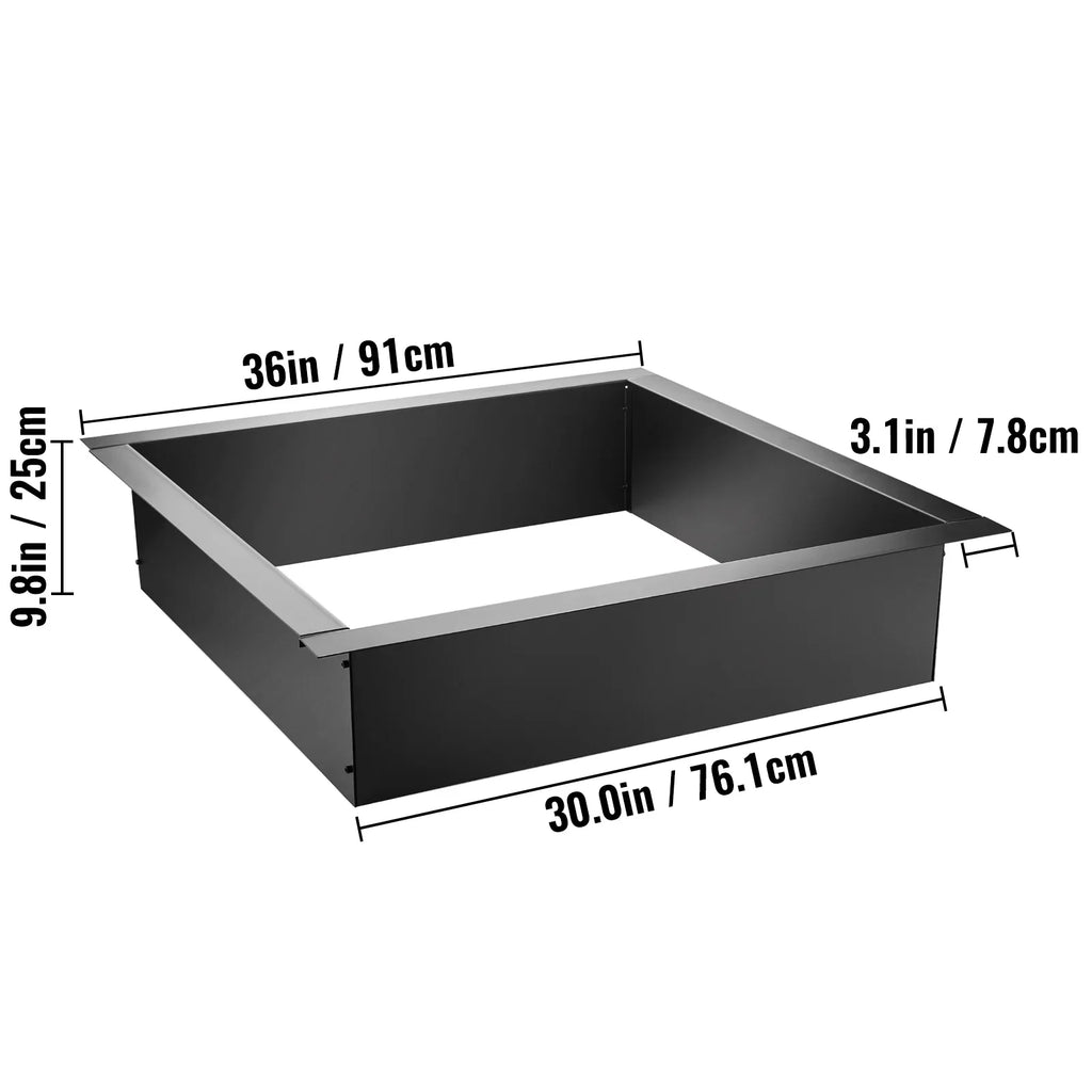 with Duty Fire Pit BENTISM Tongs Insert for Simple Patio, Ring, exterior, with Square Fire 30" Fire DIY Insert, Steel Pit Heavy Ring, Liner Installation Backyard Bonfire