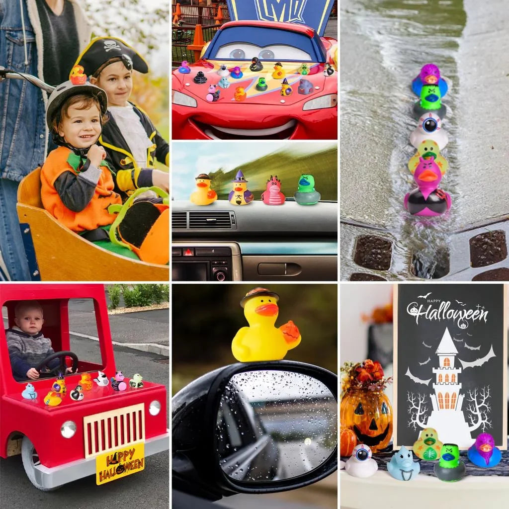 Pcs Bath Baby Ducks,Rubber for Rubber Showers,Halloween or Ducks Halloween Treat,Halloween Party Toys 24 Fun Toys Little Decor Trick Favors