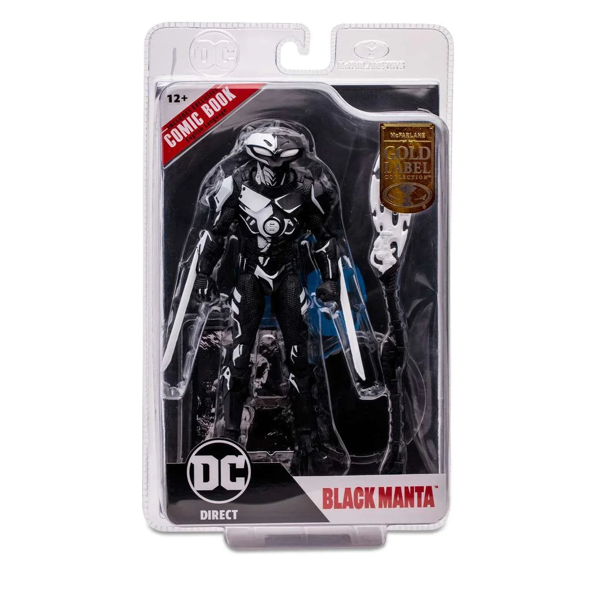 Action Comic Label Manta Figure Direct DC Collection McFarlane Gold Black (Line Art) with Book