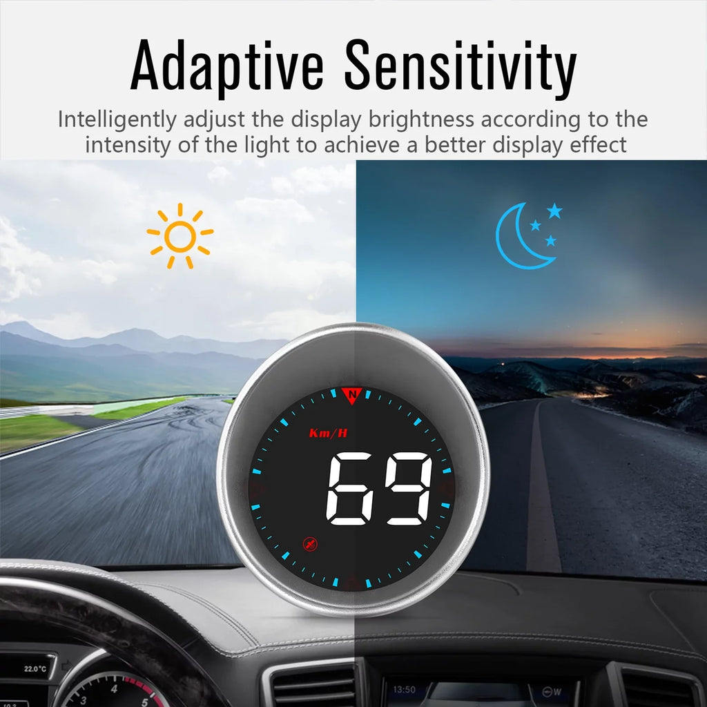 Driving and Digital Compass Head-up Display Mileage, Driving Speedometer Car Fatigue Angle, Overspeed Display