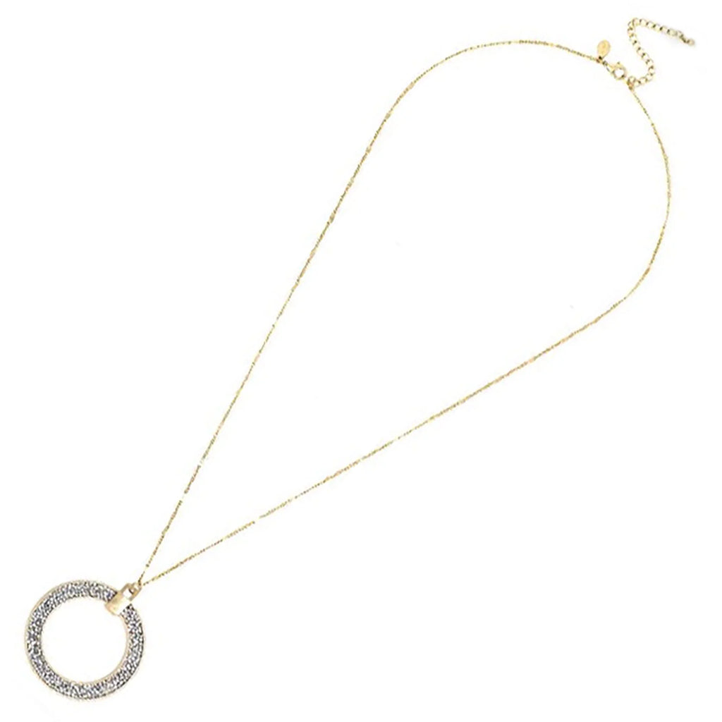 for Pendant Glitter Women, Boutique Circle Blue Inc Box Silver Teens Necklace Open Long