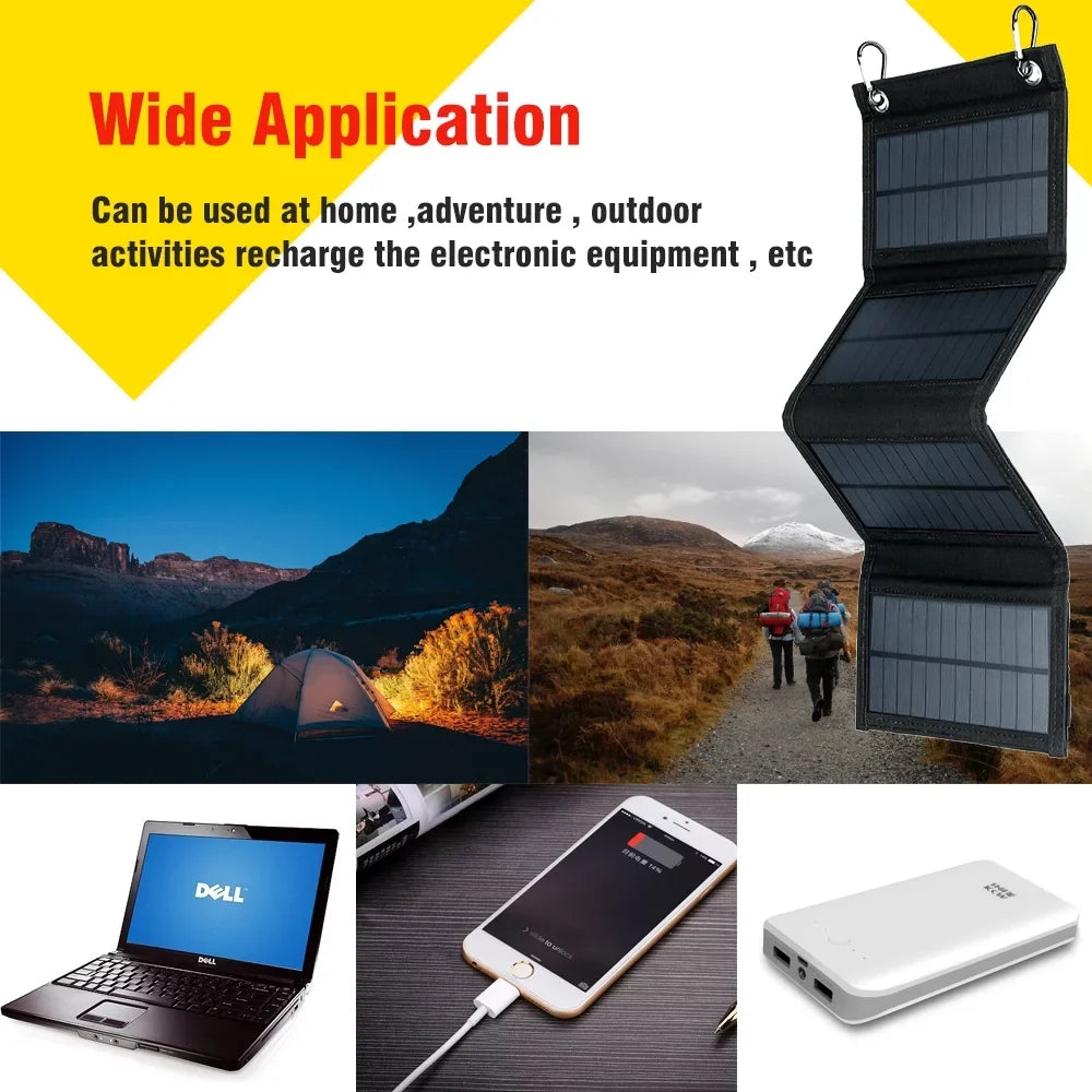 Panel Camping 80W Foldable Solar DFITO Bank Hiking for exterior Power USB