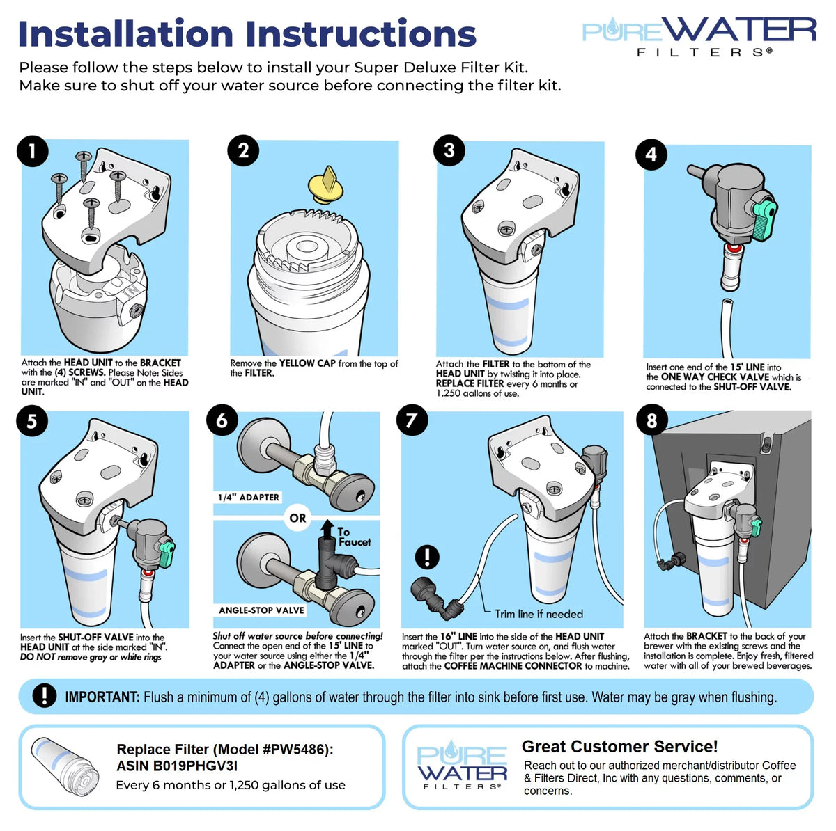 B3000, KQ8A K155P, liquid K4000 B3000SE, K3000, Models K3500, System Plumb Filter K3000SE, Hookup B150P, K2500, Line Kit Keurig For Direct for liquid K150P,