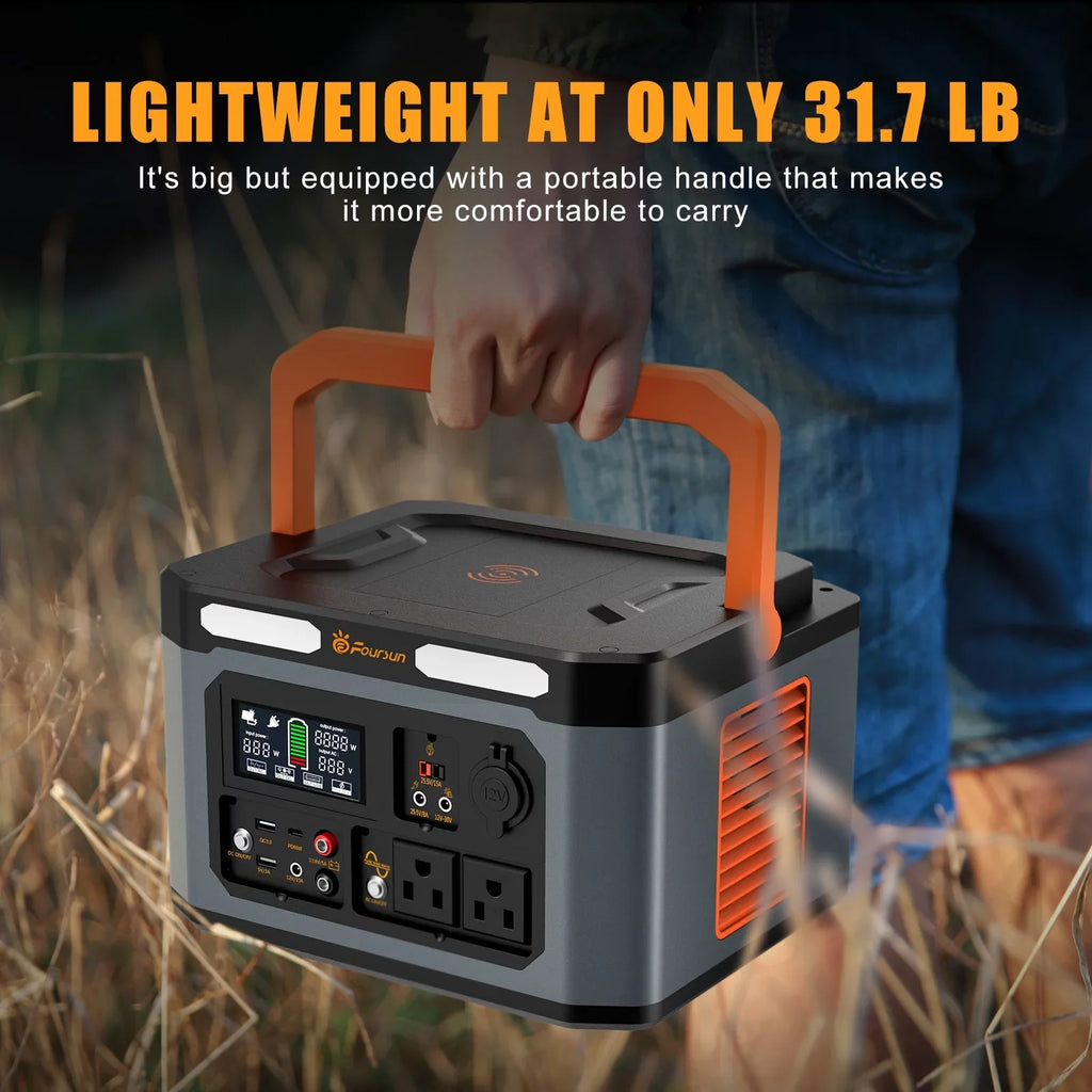 Anself, Generator for Wireless 1500W Solar 1598.4Wh, Backup, Emergency, Portable Home Power by Station Foursun charge