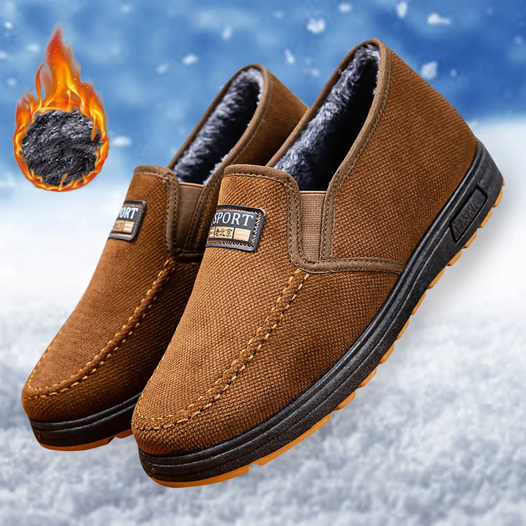 Toe Warm Snow Winter Fashionable Men Thick Bottomed Shoes Hiking Round Cotton Comfortable Flat Proof Mens And Boots Boots Simple liquid