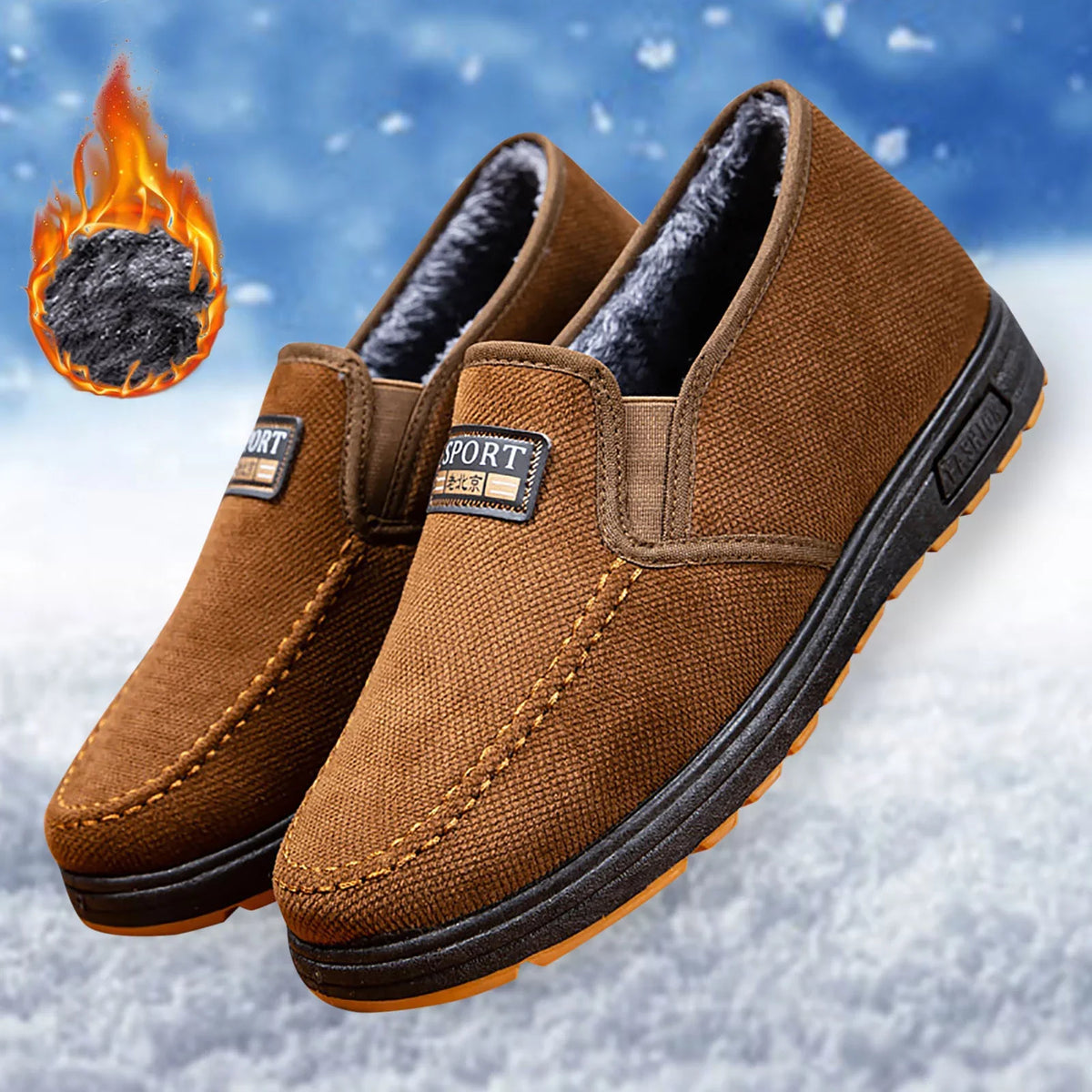Toe Warm Snow Winter Fashionable Men Thick Bottomed Shoes Hiking Round Cotton Comfortable Flat Proof Mens And Boots Boots Simple liquid
