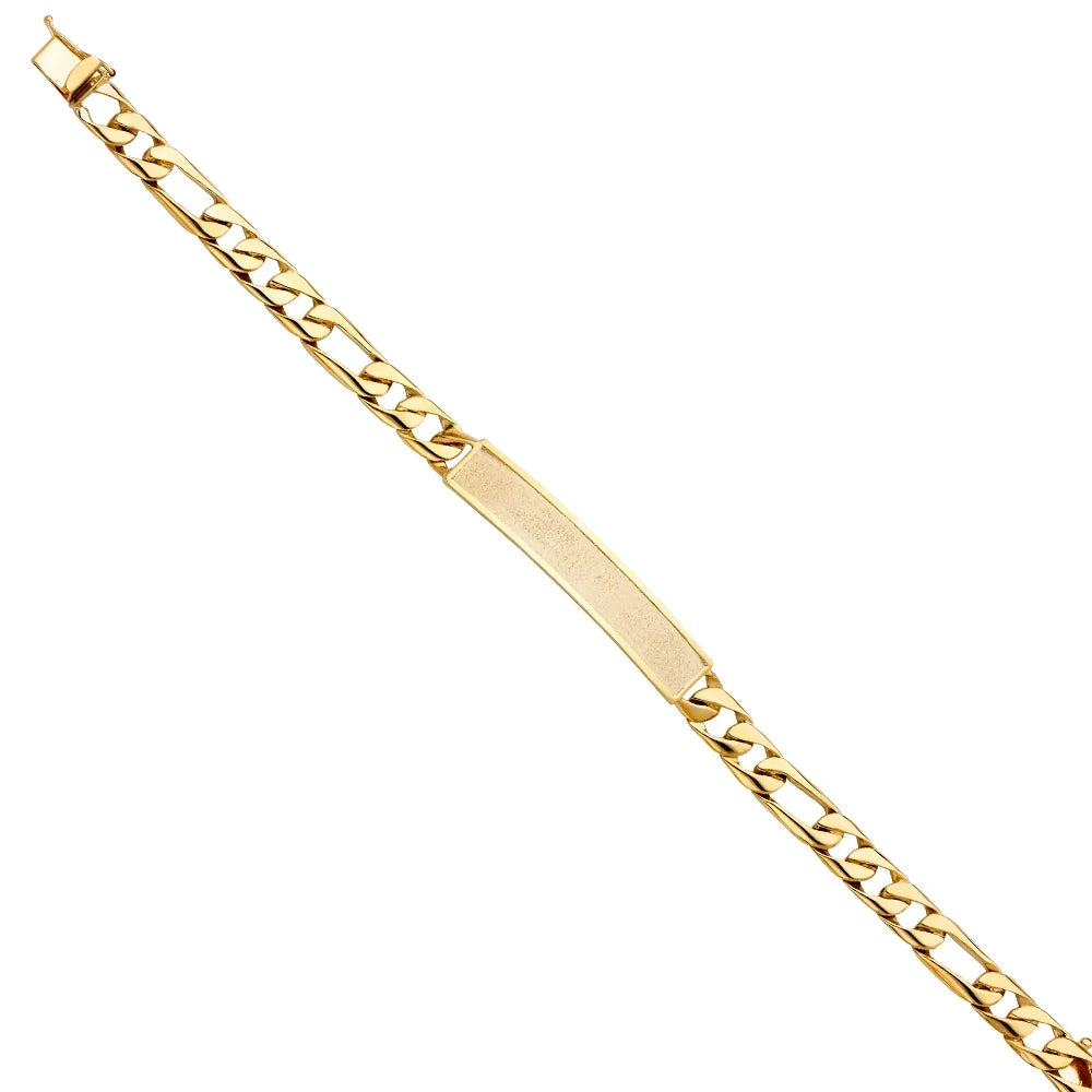 Women Gold 14k | and Bracelets Men’s Men for Elegant | Gift Chain - Gold 14KY Yellow Figaro Weight ID 8" Bracelet 16.4 for | Jewelry Link