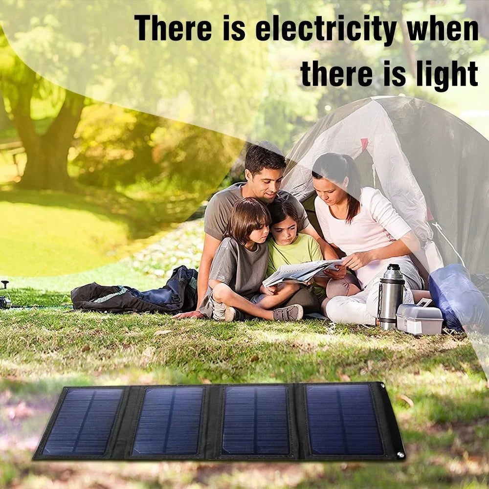 Panel Camping 80W Foldable Solar DFITO Bank Hiking for exterior Power USB