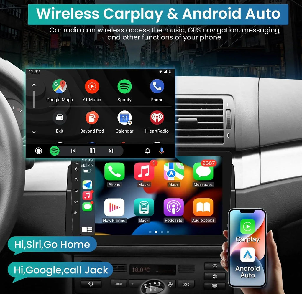 Car AHD Backup Android Inch Core HD Support Android Camera(4G+32GB) 3 GPS 1999-2005, 9 Touchscreen Series 5G 11 Upgrade THONZER FM CarPlay WiFi SWC Bluetooth5.0 1280*800 & Radio for 8 Auto Stereo