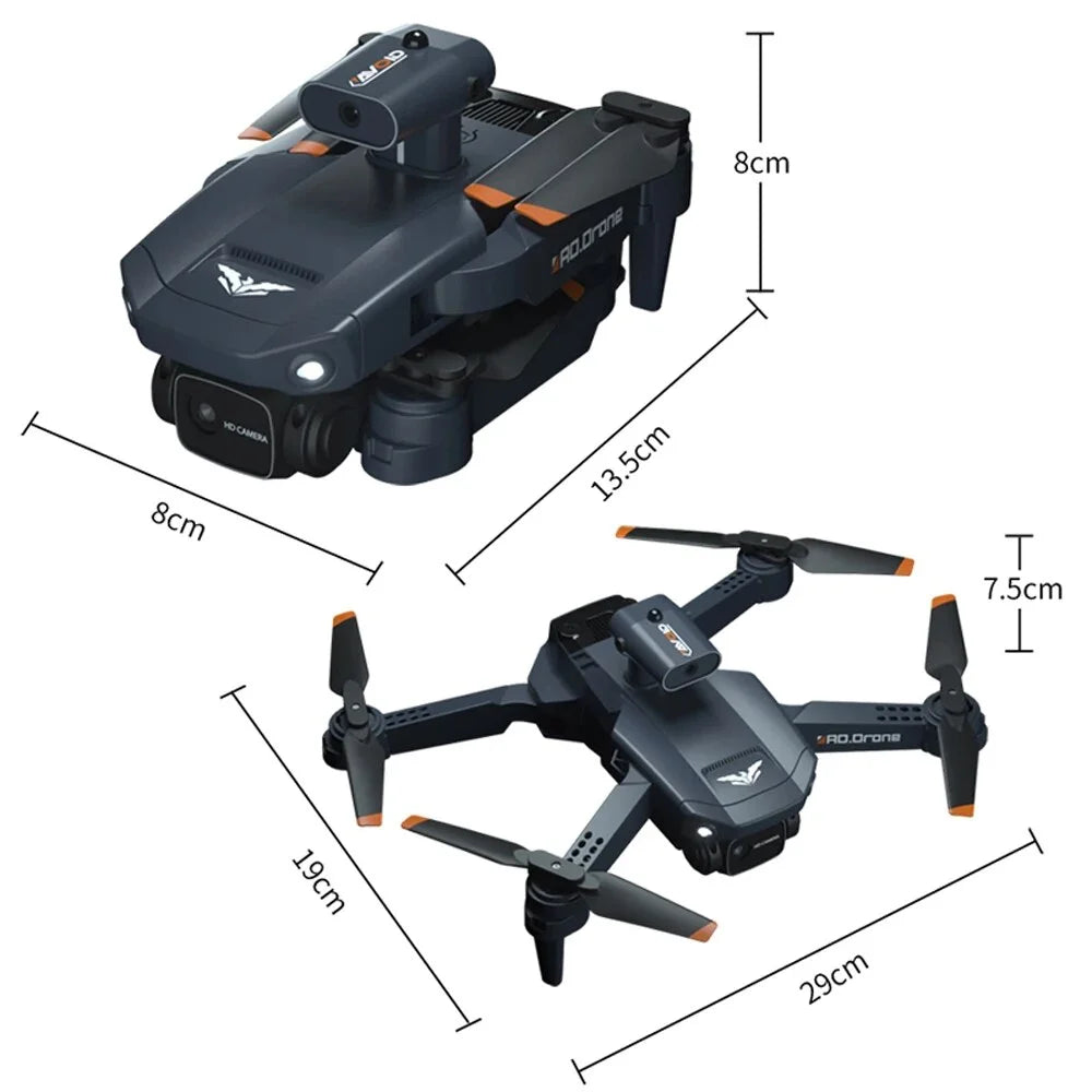 for Quadcopter Obstacle Professional Toys 6CH RC Drone 4K Avoidance Dual Drone Camera Helicopter Battery Foldable RC Boys Kids 3PC