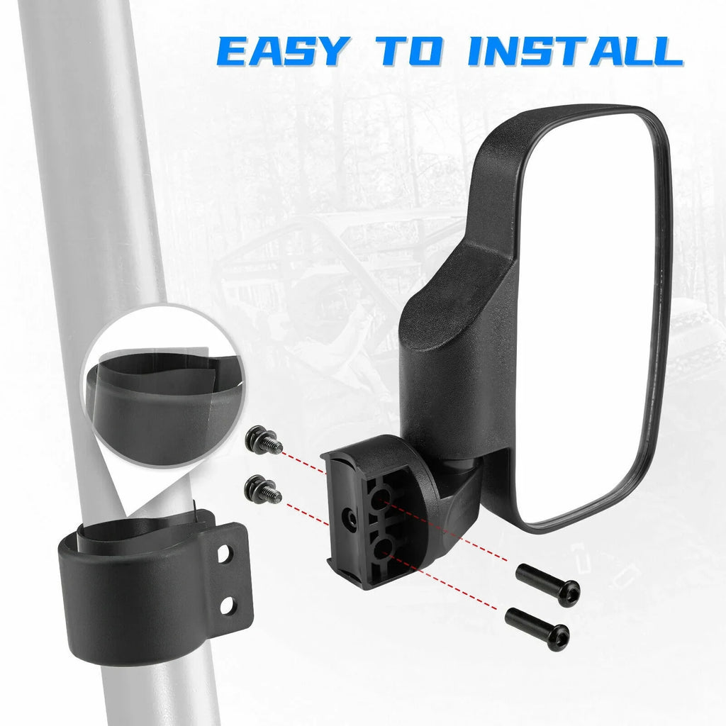 900 with Polaris 1000 Can-Am 1.75"-2" Clamp Mirrors X3 Bar Set Mirrors View RZR Center UTV Compatible Rear