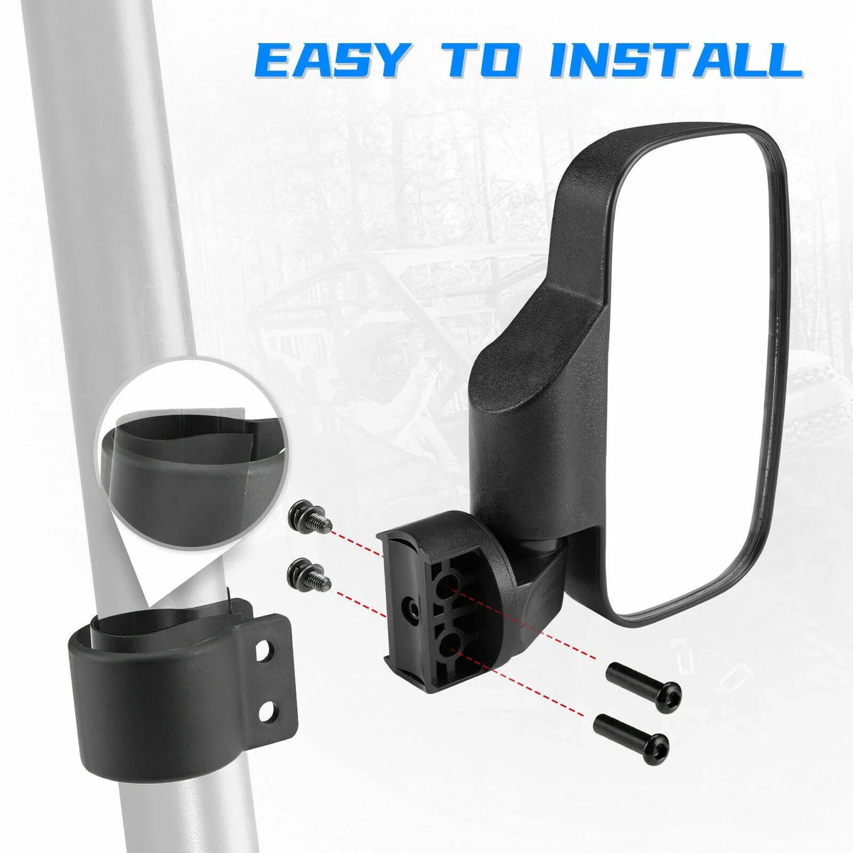 900 with Polaris 1000 Can-Am 1.75"-2" Clamp Mirrors X3 Bar Set Mirrors View RZR Center UTV Compatible Rear