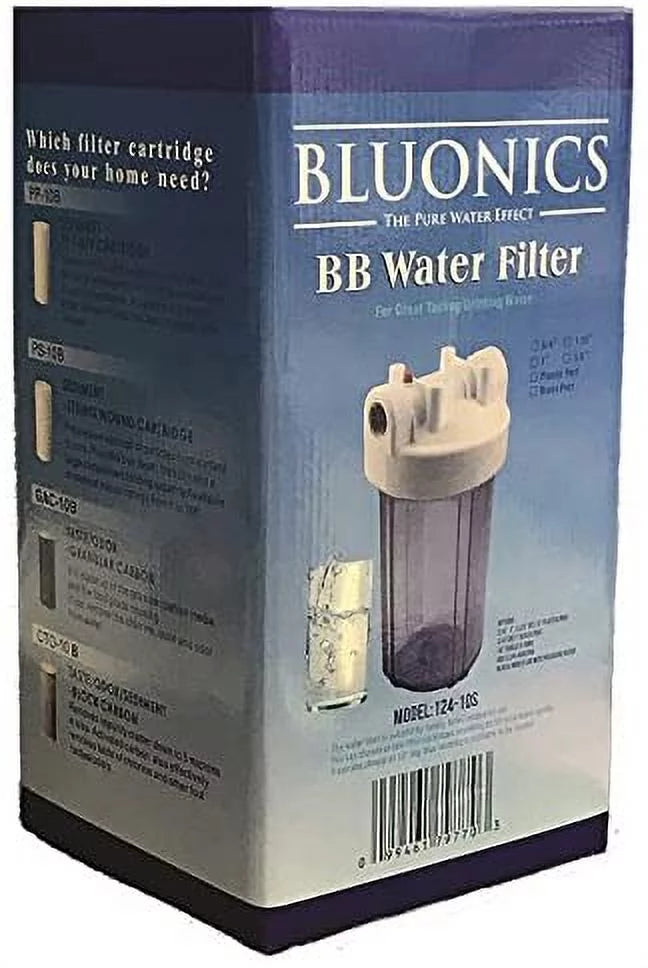 Big Sediment House liquid Housings Clear Two Blue Whole & ^ Transparent w/Pleated 10" Blue Filters Filter Carbon